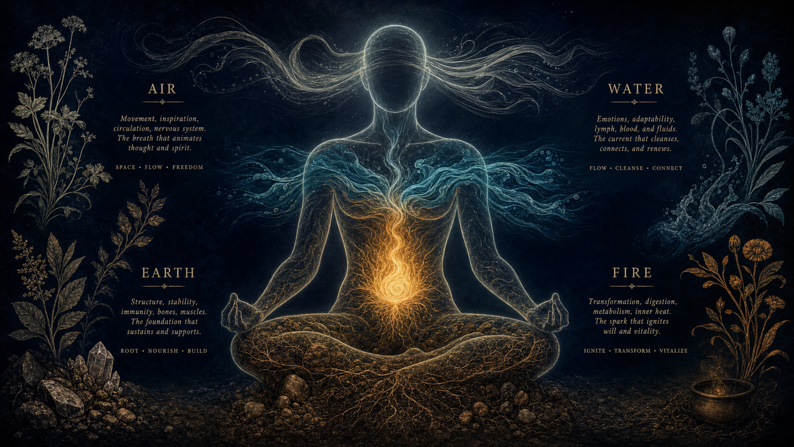 The Elements and the Body: How Earth, Fire, Water, and Air Map to Physical Health — LWA Ritual Library